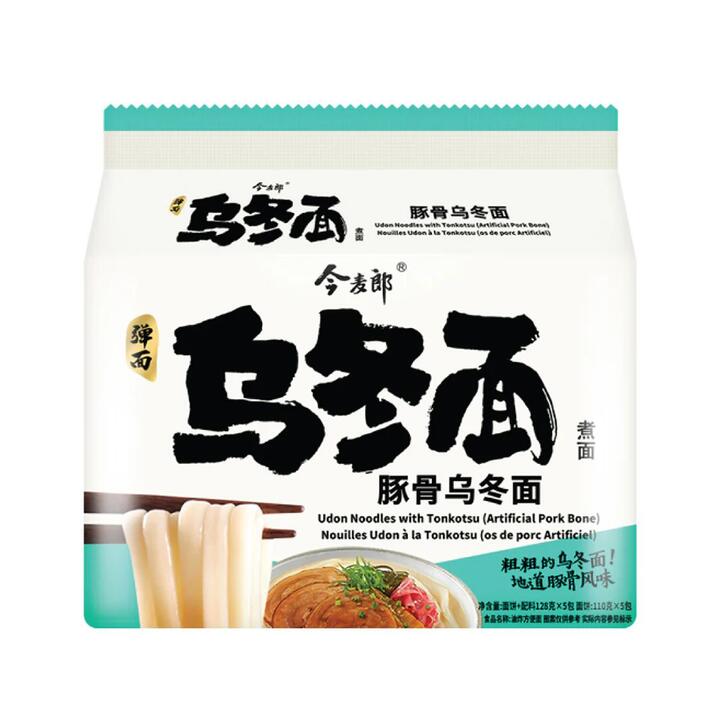 Jinmailang Udon Noodles with Tonkotsu Flavor - 128g x 5 Packs