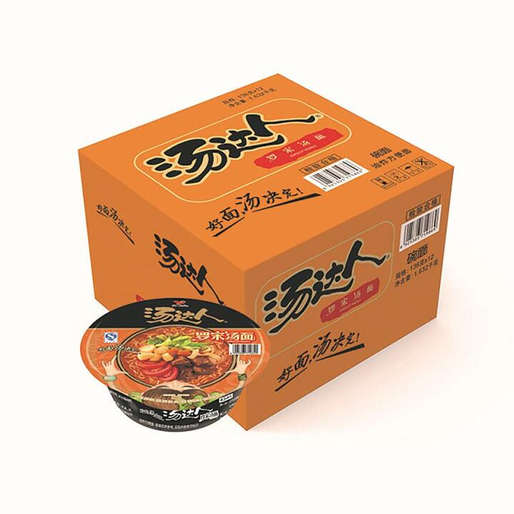 Uni-President Soup Daren Borscht Noodle Bowls - 136g x 12 Bowls/Box