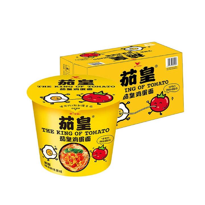 Uni-President Tomato King Egg Noodles - 120g x 12 Cups/Box