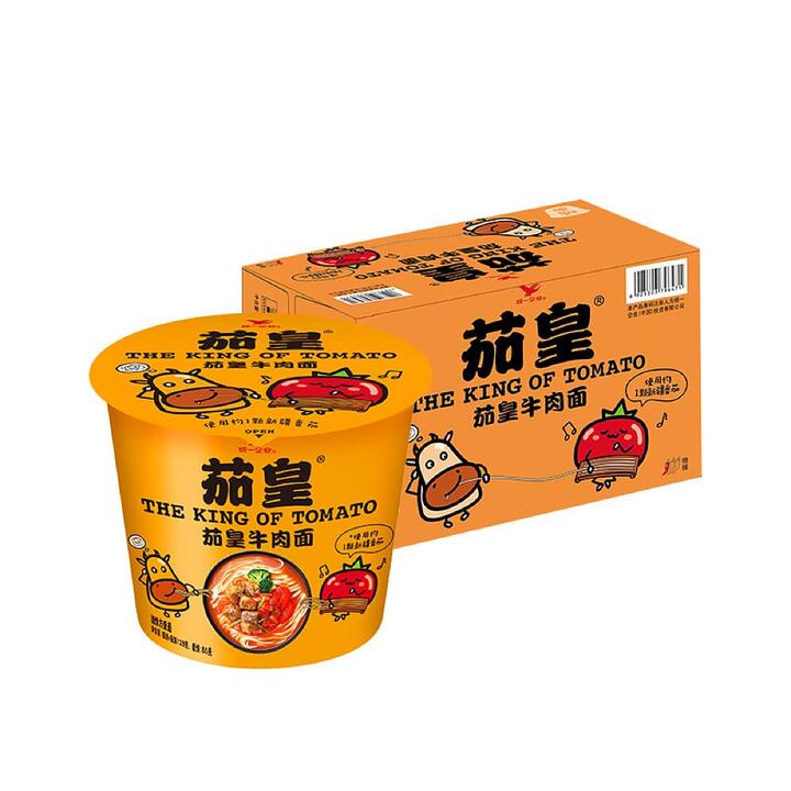 Uni-President The King of Tomato Beef Noodles - 128g x 12 Cups/Box