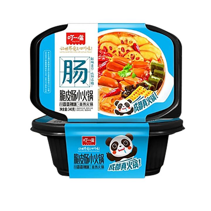 Ding Yi Zui Self-Heating Hot Pot with Crispy Sausage - Sichuan Spicy Flavor, 340g