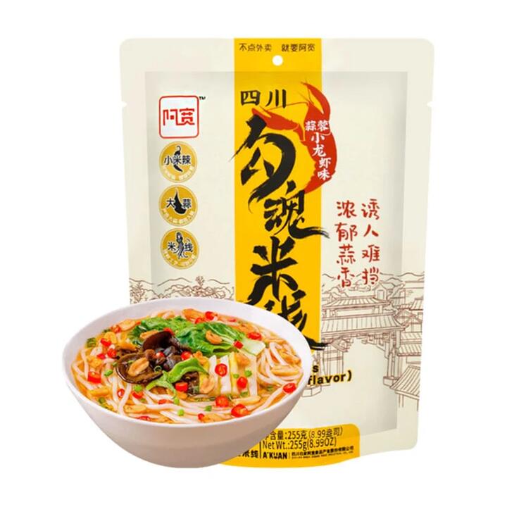 A-Kuan Garlic Crayfish Flavor Rice Noodles - 255g