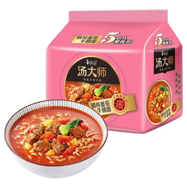 Master Kong Tomato Beef Noodle Soup - 5 Pack, 119g Each