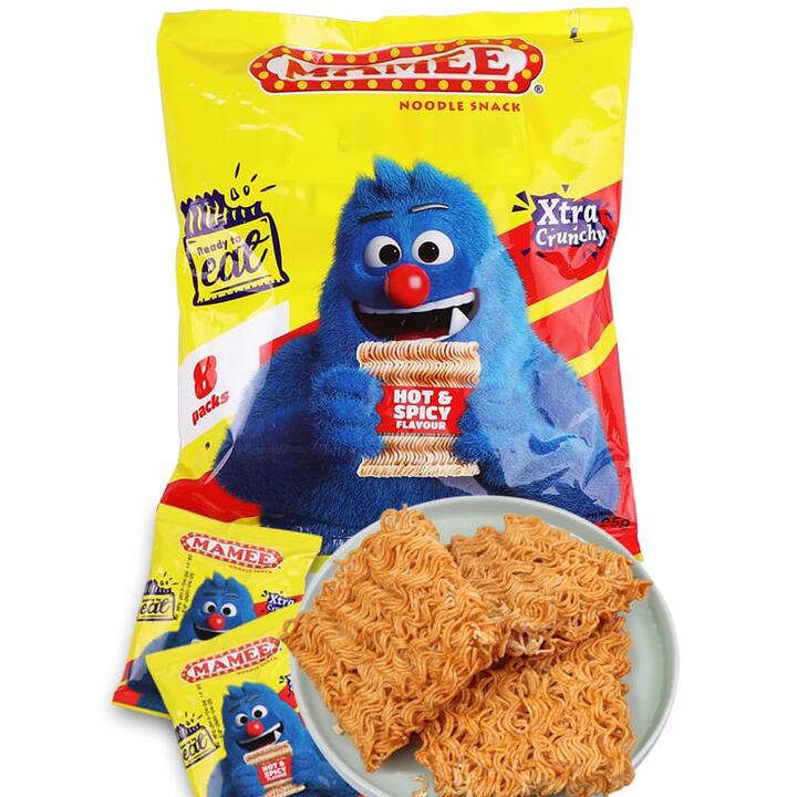 Mamee Hot & Spicy Noodle Snack - 25g x 8 Packs