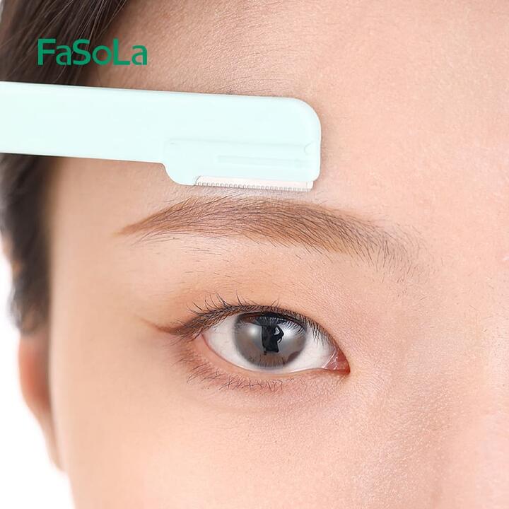 FaSoLa Portable Eyebrow Trimmer - White & Green, 2 Pieces