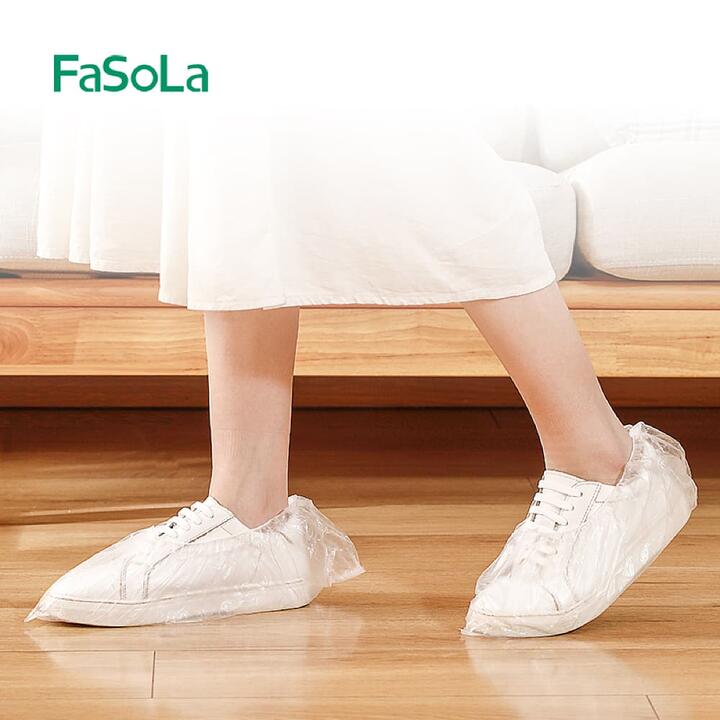 FaSoLa Disposable Shoe Covers - White, 36*14.5cm, Pack of 100