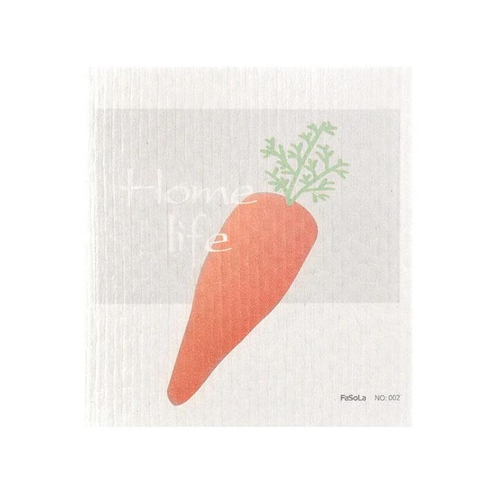 FaSoLa Wood Pulp Sponge Cloth - Happy Carrot, 19.5*17cm