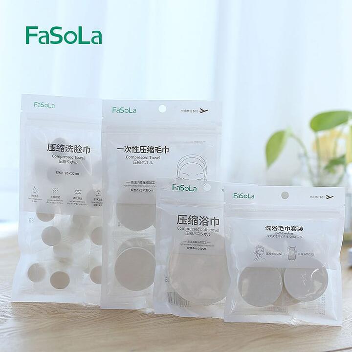 FaSoLa Disposable Compressed Face Towels - 20x22cm, 35 Pieces