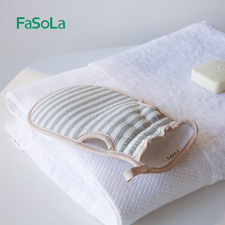FaSoLa Double-Sided Bath Glove - Pink, 13.5*22.5cm