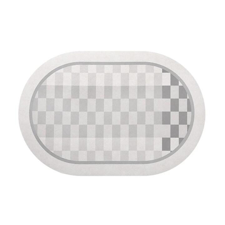 FaSoLa Diatomaceous Earth Non-Slip Bathroom Mat - Checkered Pattern, 40*60cm