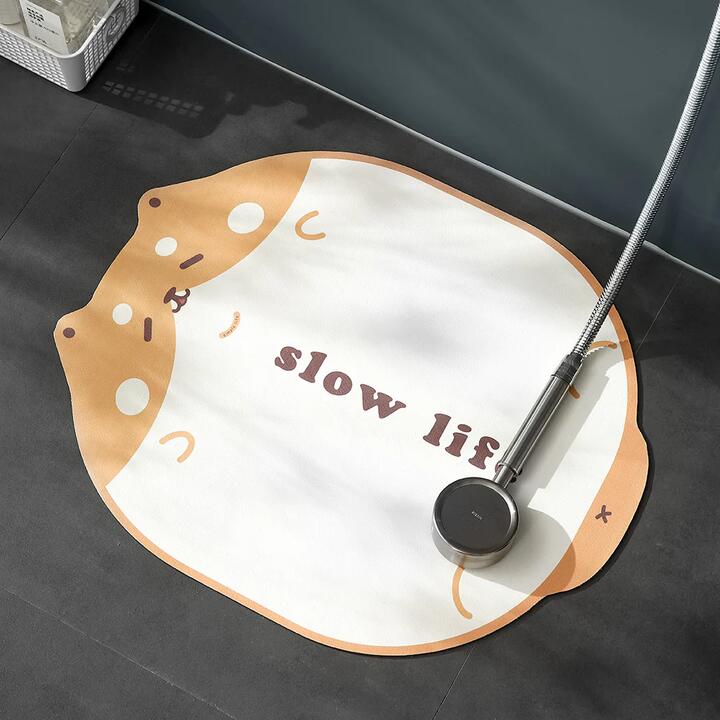 Fasola Absorbent Non-Slip Bath Mat - Shiba Inu Design, 47.3x57.3cm