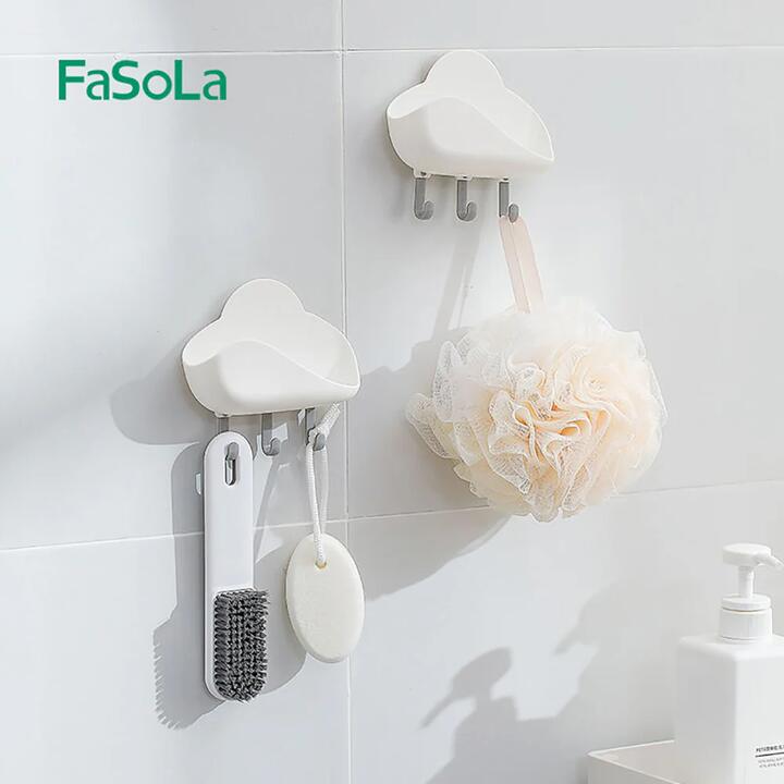 FaSoLa No-Drill Cloud Hooks - White, 12*3.6*12cm