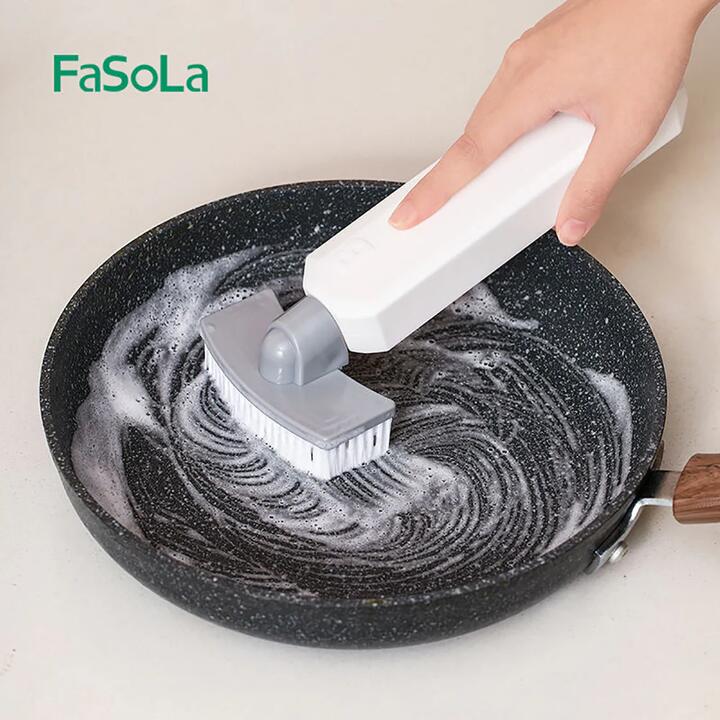 FaSoLa Multi-Function Liquid Dispensing Scrub Brush - White, 24.5*9.5*5.8cm