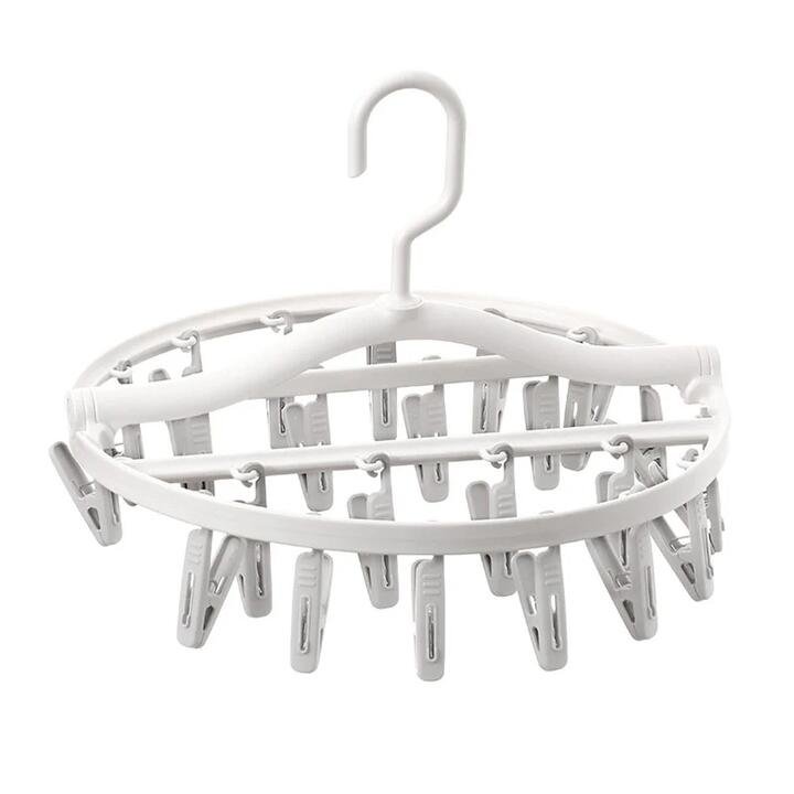 FaSoLa Household Multi-Clip Drying Rack - Gray, Round, 24 Clips ...