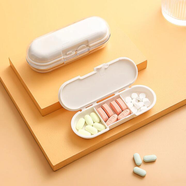 FaSoLa Pocket-Sized Compartment Pill Box - White