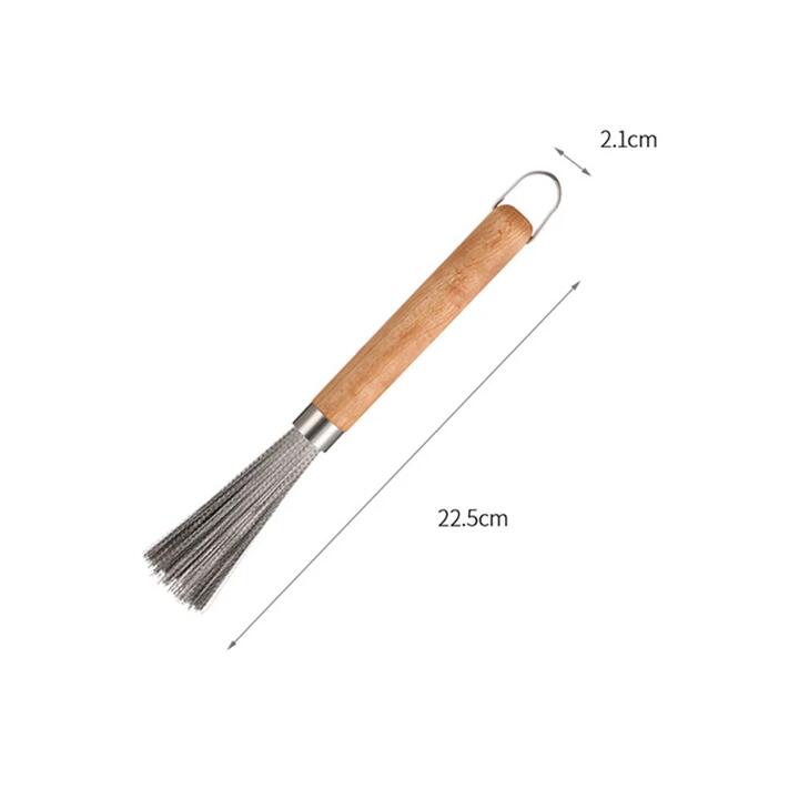FaSoLa Stainless Steel Pot Brush - Natural Wood Handle