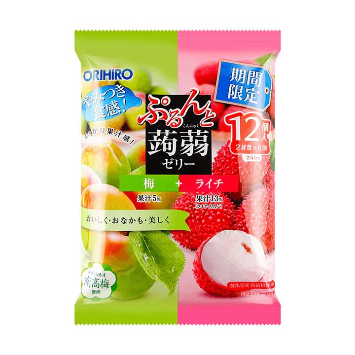 Orihiro Japanese Konjac Jelly - Plum & Lychee Flavor, 240g