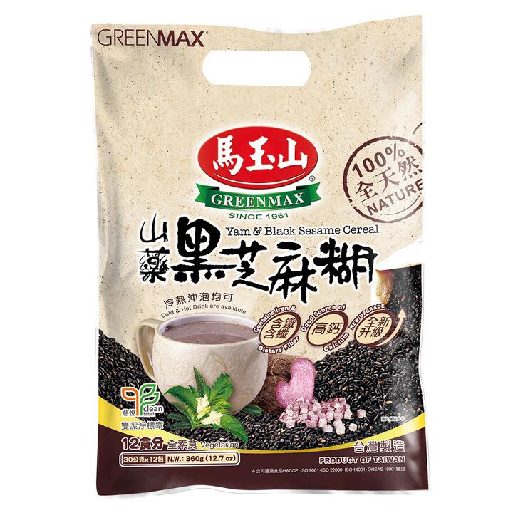 Greenmax Yam & Black Sesame Cereal - 30g x 12 Packs