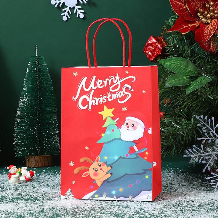 Ulife Christmas Gift Bag with Star Pattern - Medium 21*27*11cm