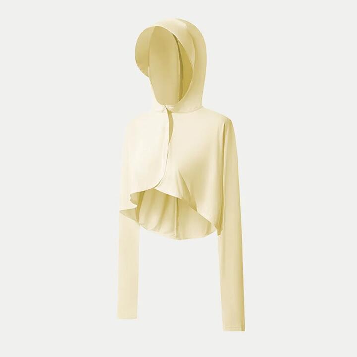 Ubras Hooded Sun Protection Jacket - Cream Yellow, Size L