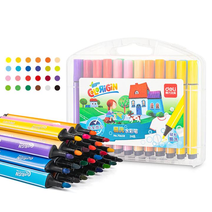 Deli 24-Color Washable Watercolor Markers