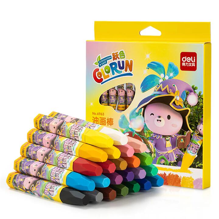 Deli Oil Pastels - 24 Colors, Suitable for Ages 6-14