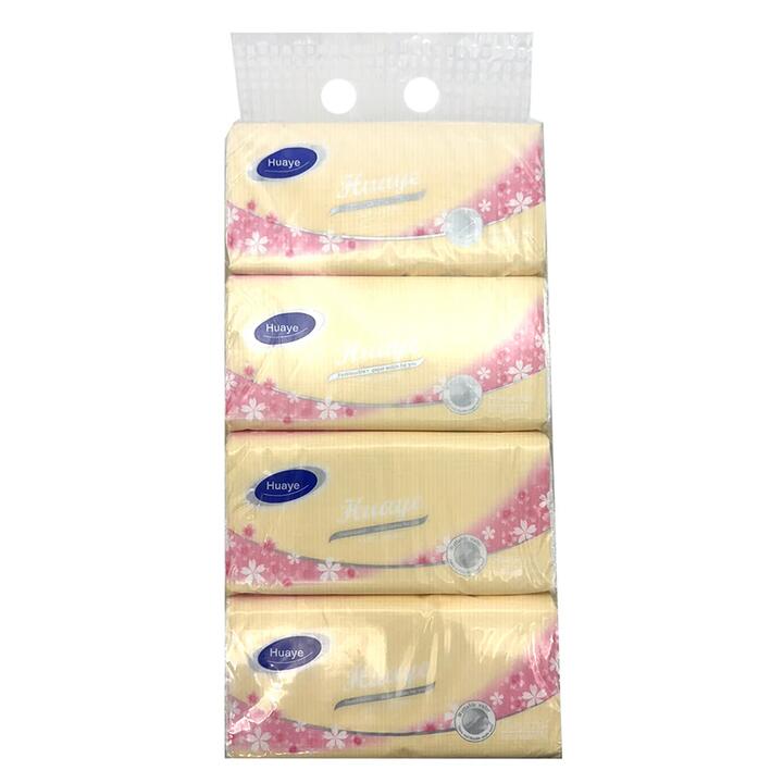 Huaye Yellow 2-Ply Tissues - 180 Sheets, 4 Packs