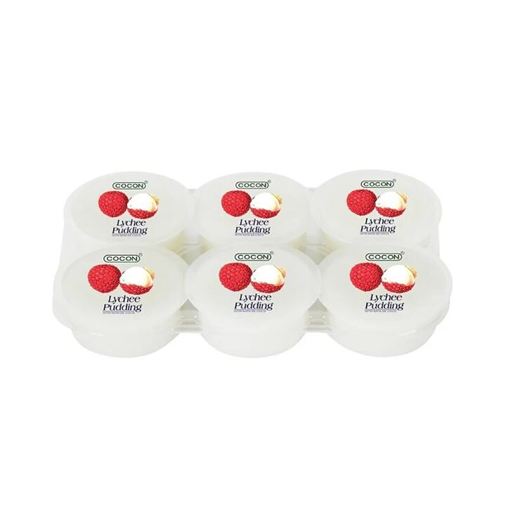 Cocon Lychee Flavored Coconut Pudding - 6 Pack, 480g