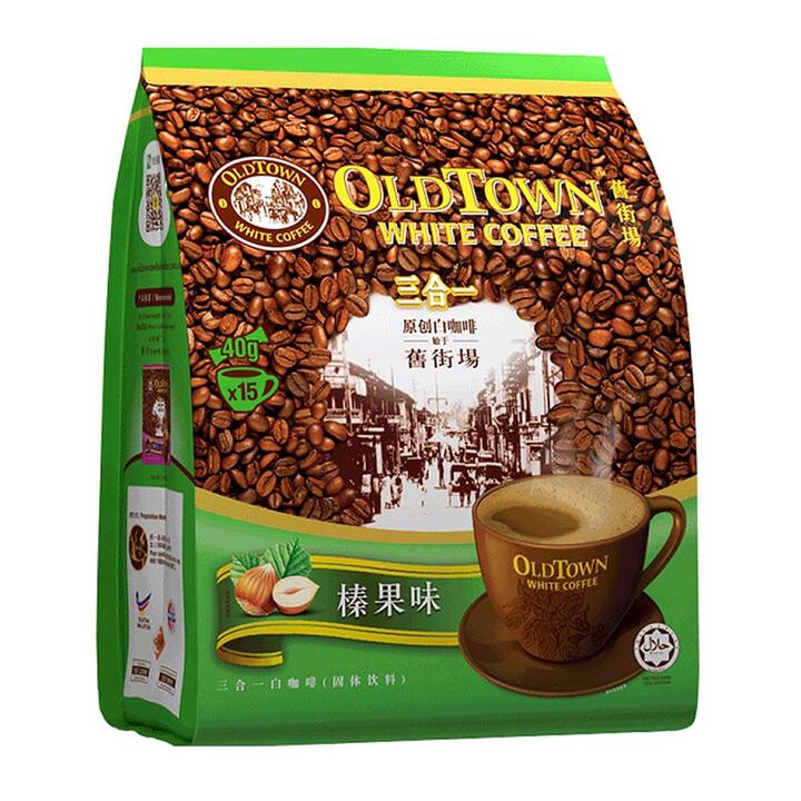 OldTown Authentic White Coffee Hazelnut Flavor - 15 Sachets, 570g