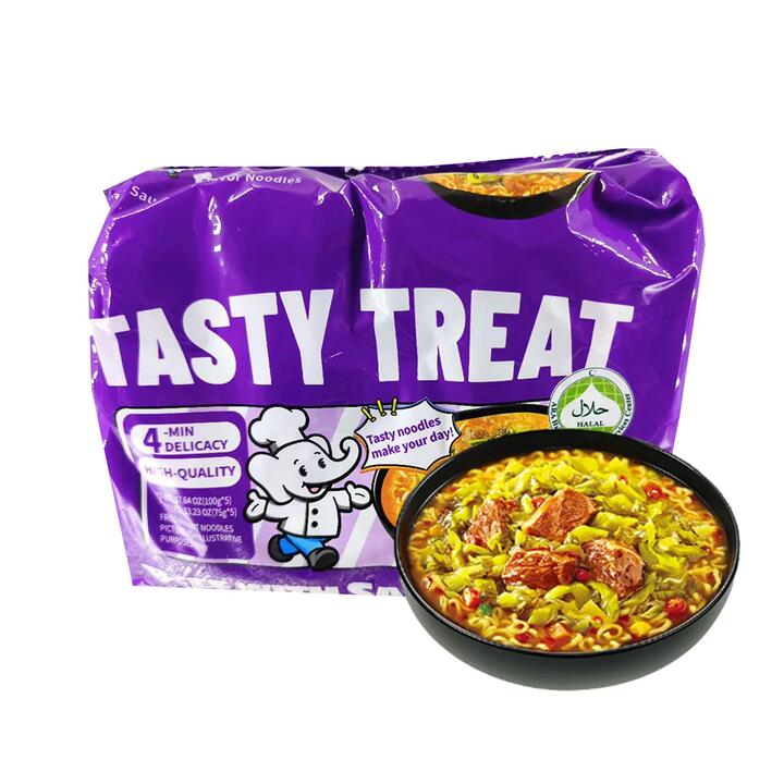 Baixiang Pickled Mustard Beef Noodles - 100g x 5 Packs