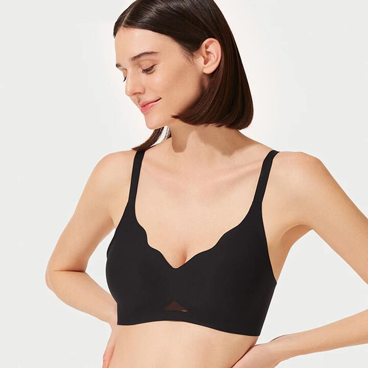 Ubras Soft Support Deep V Hook Bra - Black, Size M