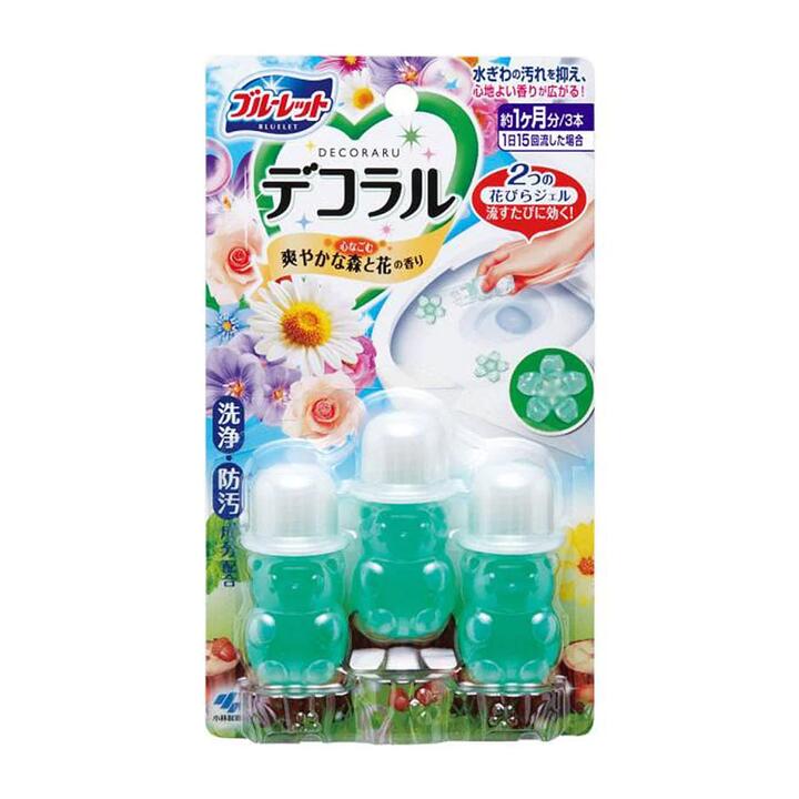Kobayashi Toilet Deodorizing Cleaning Gel Petals - Forest Fresh Scent, 7.5g x 3