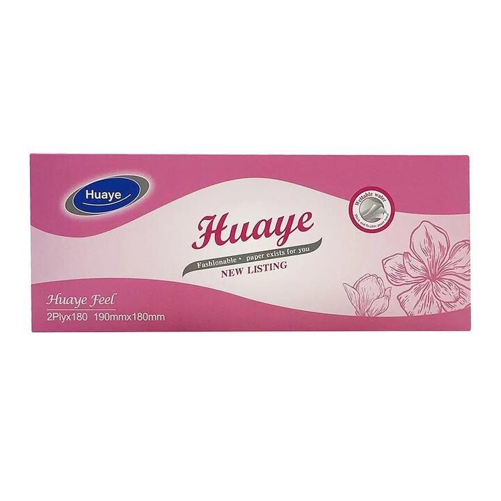 Huaye Facial Tissues - Pink Pack, 180 Sheets, 2-Ply