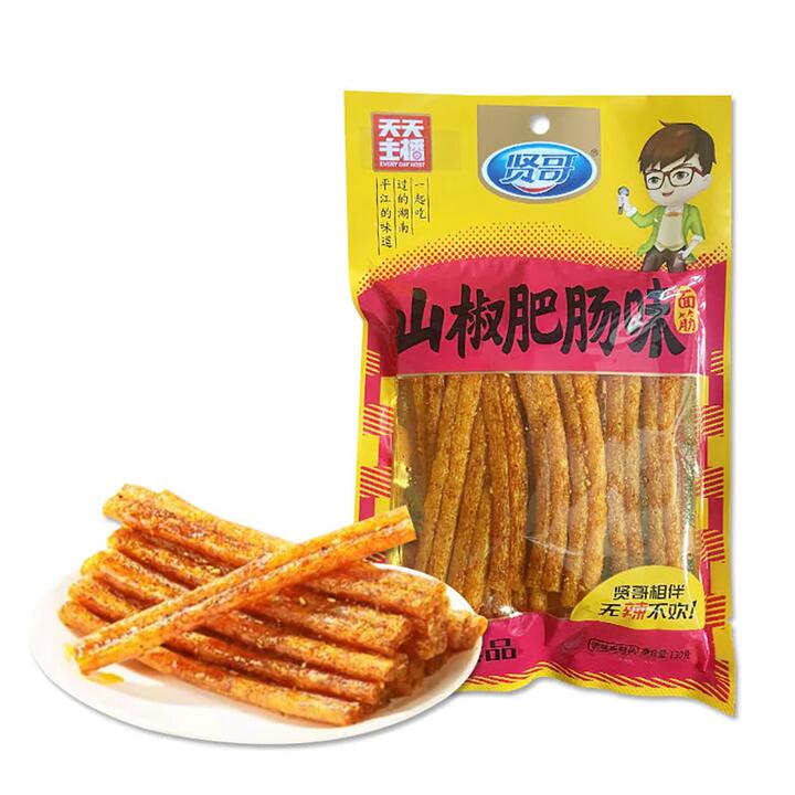 Xian Ge Spicy Gluten Sticks - Sichuan Pepper Intestine Flavor - 130g