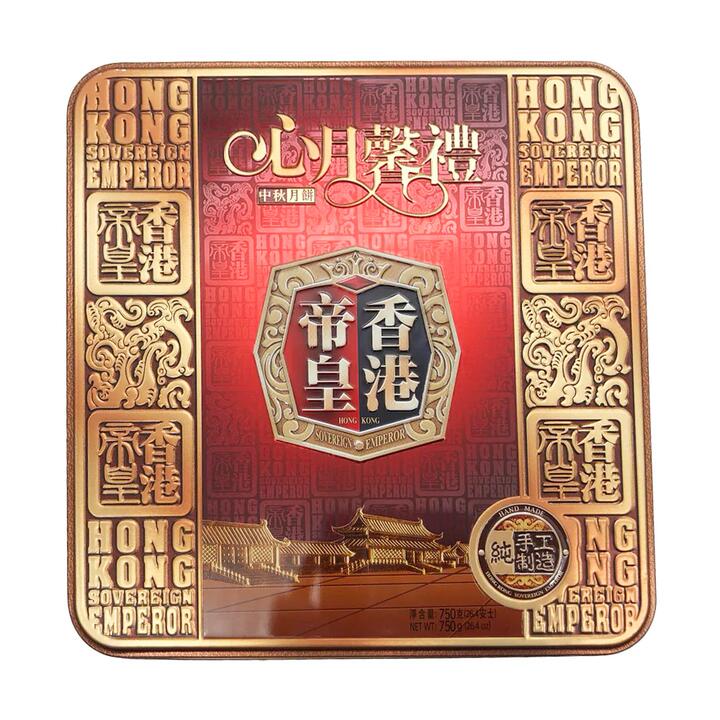 Hong Kong Sovereign Emperor White Lotus Paste Mooncakes with Egg Yolk - Gift Box, 4 Pieces, 750g