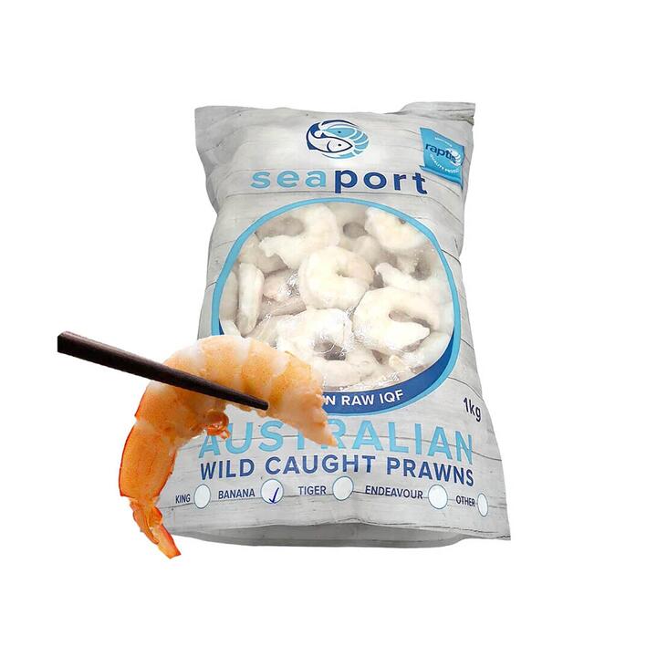 Seaport Banana Prawn Tails Raw Size 30/40 1kg