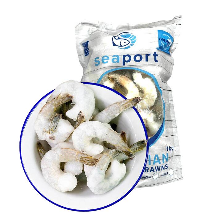 Seaport Banana Prawn Tails Raw Size 21/25 1kg