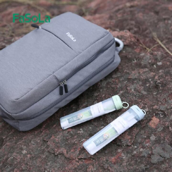 FaSoLa Travel Toothbrush Set - Toothbrush & Toothpaste, Green