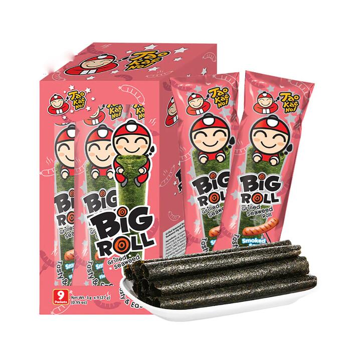 Tao Kae Noi Big Roll Grilled Seaweed Roll - Smoked Sausage Flavor, 27g