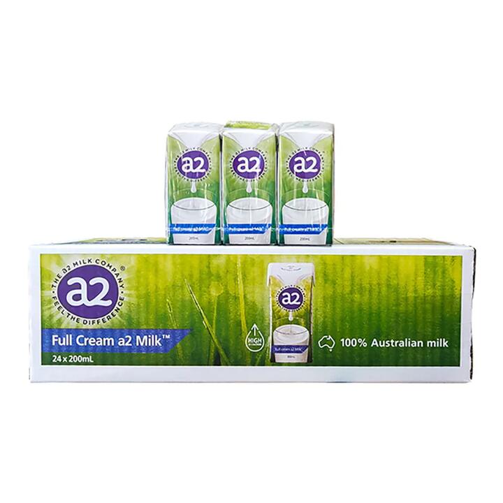 A2 Full Cream Milk - 200ml x 24 Boxes