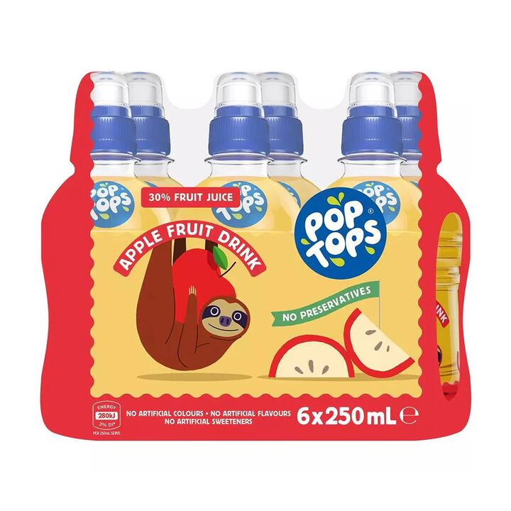 Pop Tops Apple Fruit Drink 6pk x 250ml