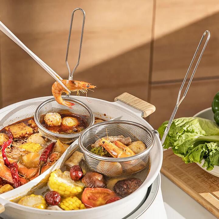 Modern SweetHome Long Handle Strainer - Large, 304 Stainless Steel