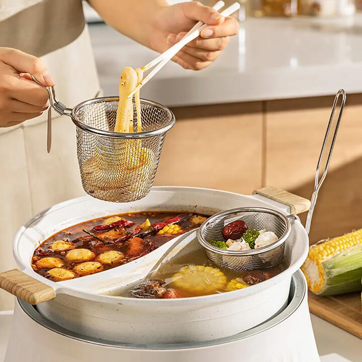Modern SweetHome Short Handle Strainer - Large, 304 Stainless Steel