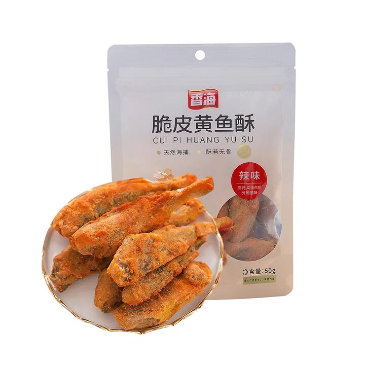Xianghai Crispy Yellow Croaker Snack - Spicy Flavor, 50g