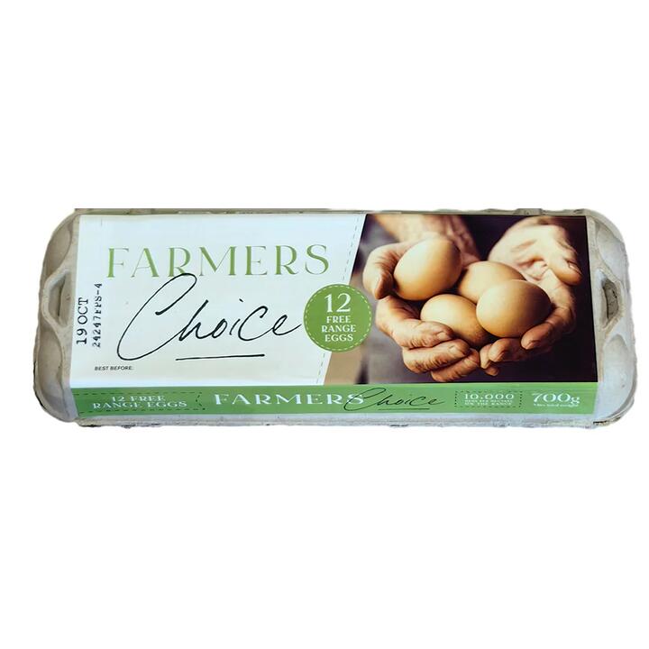 Farmers Choice Free Range Eggs - 12 Pieces, 700g