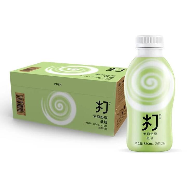 Nongfu Spring Jasmine Green Milk Tea, Low Sugar - 380ml x 15 Bottles