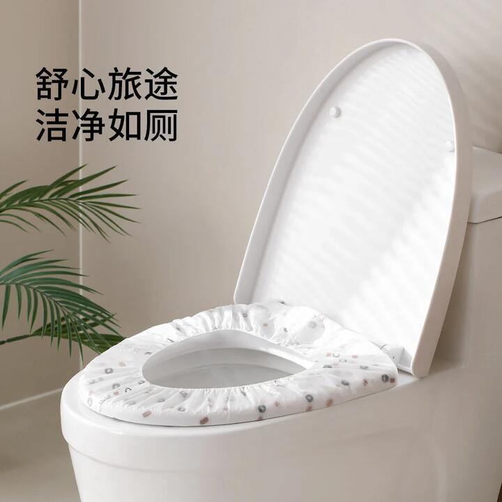 FaSoLa Disposable Printed Toilet Seat Covers - White, Pack of 10