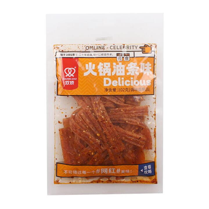 Shuangjiao Spicy Snack Strips Hot Pot Flavor - 102g