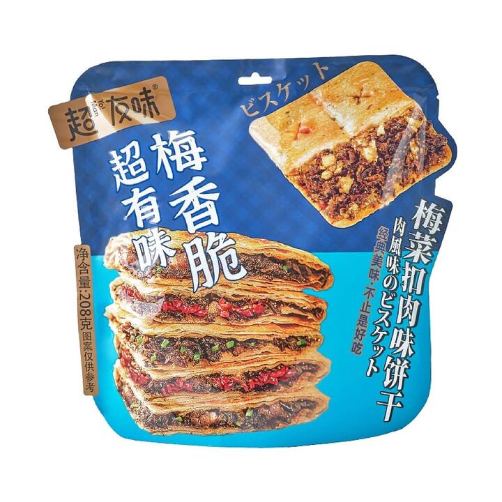 Chaoyouwei Preserved Vegetable and Pork Flavored Biscuits - 208g