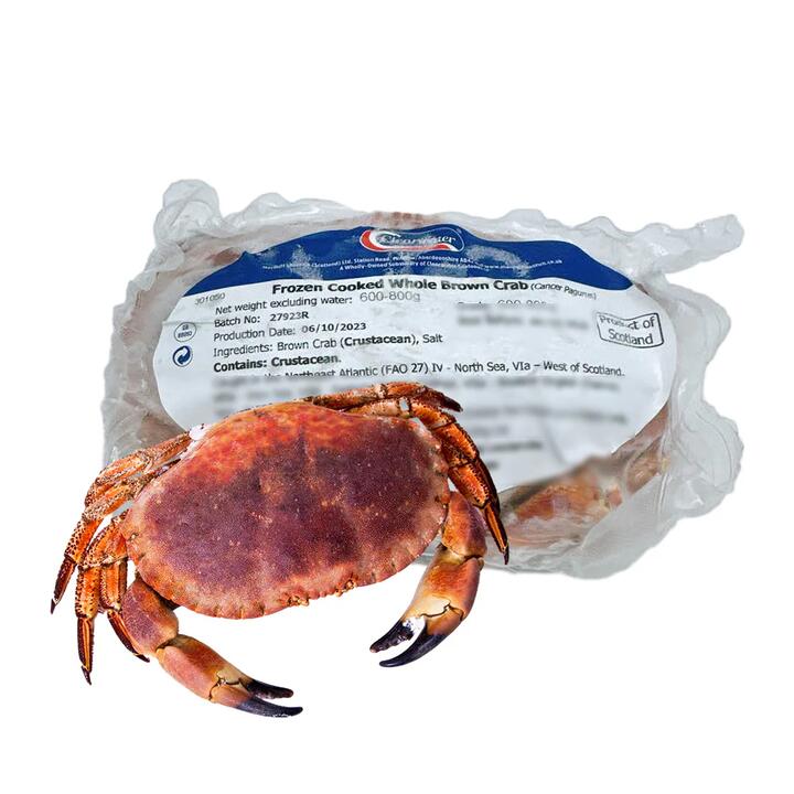 Frozen Cooked Brown Crab - 600-800g